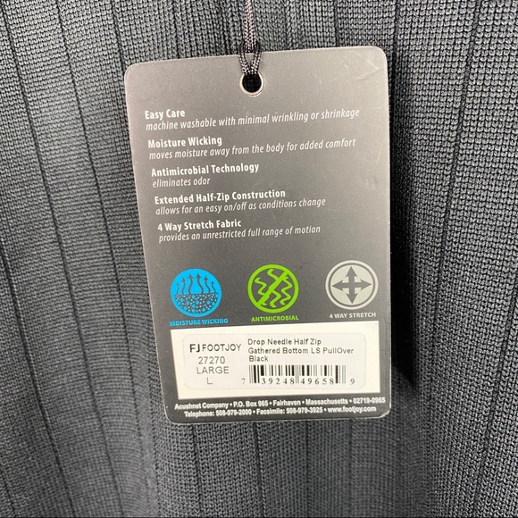 Footjoy Drop Needle Half Zip Gathered Bottom - Picture 4 of 5